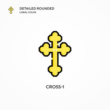 Çapraz-1 vektör simgesi. Modern vektör illüstrasyon kavramları. Düzenlemesi ve kişiselleştirmesi kolay.