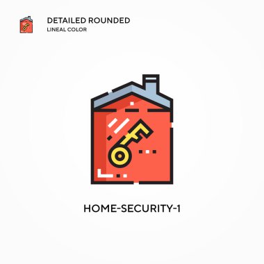 Ev güvenliği-1 vektör simgesi. Modern vektör illüstrasyon kavramları. Düzenlemesi ve kişiselleştirmesi kolay.