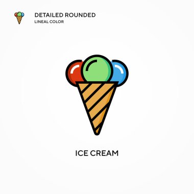 Dondurma vektör simgesi. Modern vektör illüstrasyon kavramları. Düzenlemesi ve kişiselleştirmesi kolay.