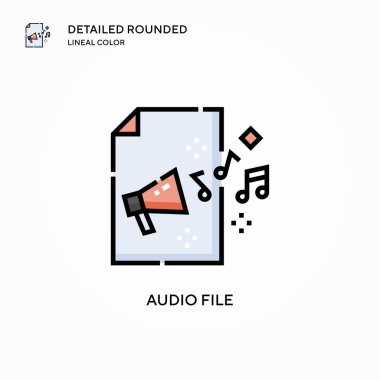 Ses dosyası vektör simgesi. Modern vektör illüstrasyon kavramları. Düzenlemesi ve kişiselleştirmesi kolay.