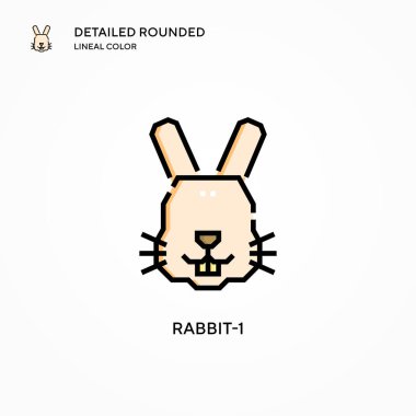 Tavşan-1 vektör simgesi. Modern vektör illüstrasyon kavramları. Düzenlemesi ve kişiselleştirmesi kolay.
