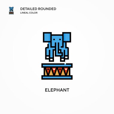 Fil vektör simgesi. Modern vektör illüstrasyon kavramları. Düzenlemesi ve kişiselleştirmesi kolay.