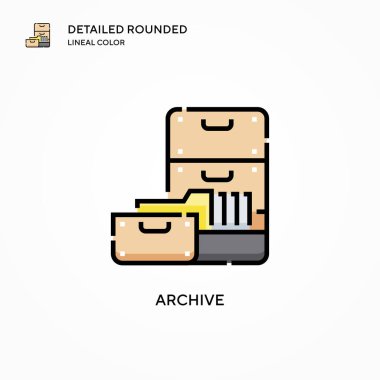 Arşiv vektör simgesi. Modern vektör illüstrasyon kavramları. Düzenlemesi ve kişiselleştirmesi kolay.