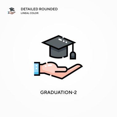 Mezuniyet-2 vektör simgesi. Modern vektör illüstrasyon kavramları. Düzenlemesi ve kişiselleştirmesi kolay.