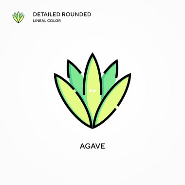 Agave vektör simgesi. Modern vektör illüstrasyon kavramları. Düzenlemesi ve kişiselleştirmesi kolay.