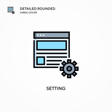 Vektör simgesi ayarlanıyor. Modern vektör illüstrasyon kavramları. Düzenlemesi ve kişiselleştirmesi kolay.