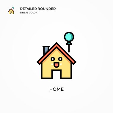 Ev vektör simgesi. Modern vektör illüstrasyon kavramları. Düzenlemesi ve kişiselleştirmesi kolay.