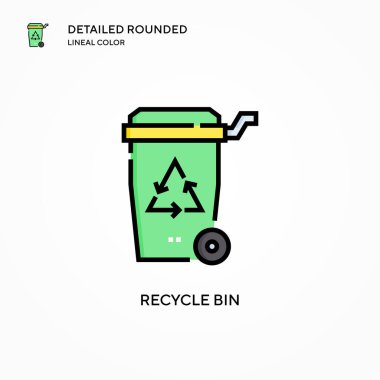 Çöp kutusu vektör simgesini geri dönüştür. Modern vektör illüstrasyon kavramları. Düzenlemesi ve kişiselleştirmesi kolay.