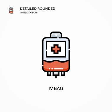 Serum torbası vektör simgesi. Modern vektör illüstrasyon kavramları. Düzenlemesi ve kişiselleştirmesi kolay.