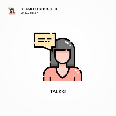 Talk-2 vektör simgesi. Modern vektör illüstrasyon kavramları. Düzenlemesi ve kişiselleştirmesi kolay.
