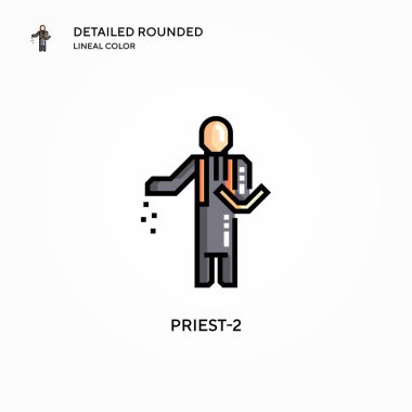 Rahip-2 vektör ikonu. Modern vektör illüstrasyon kavramları. Düzenlemesi ve kişiselleştirmesi kolay.