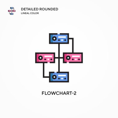 Akış grafiği-2 vektör simgesi. Modern vektör illüstrasyon kavramları. Düzenlemesi ve kişiselleştirmesi kolay.