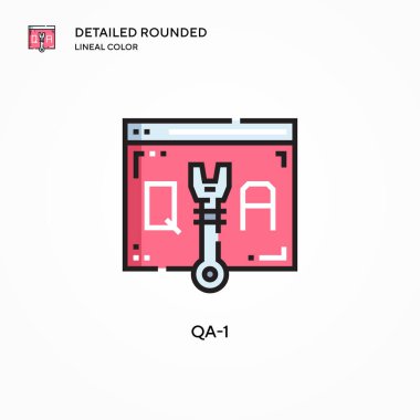 Qa-1 vektör simgesi. Modern vektör illüstrasyon kavramları. Düzenlemesi ve kişiselleştirmesi kolay.