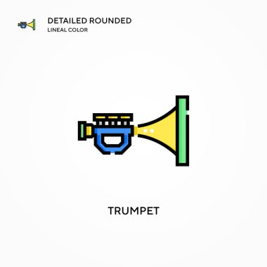 Trompet vektör simgesi. Modern vektör illüstrasyon kavramları. Düzenlemesi ve kişiselleştirmesi kolay.