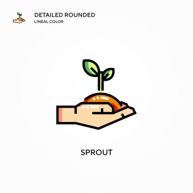 Filiz vektör simgesi. Modern vektör illüstrasyon kavramları. Düzenlemesi ve kişiselleştirmesi kolay.