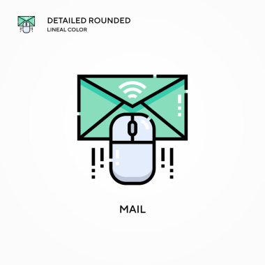 Posta vektör simgesi. Modern vektör illüstrasyon kavramları. Düzenlemesi ve kişiselleştirmesi kolay.