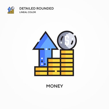 Para vektör simgesi. Modern vektör illüstrasyon kavramları. Düzenlemesi ve kişiselleştirmesi kolay.