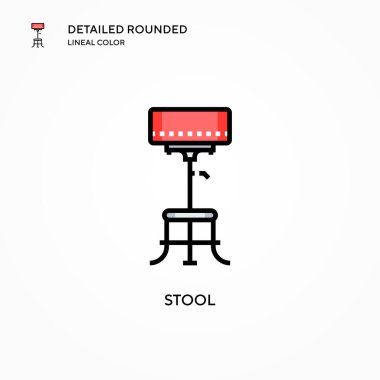 Tabure vektör simgesi. Modern vektör illüstrasyon kavramları. Düzenlemesi ve kişiselleştirmesi kolay.