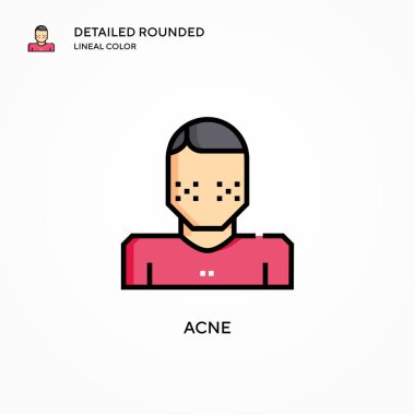 Akne vektör simgesi. Modern vektör illüstrasyon kavramları. Düzenlemesi ve kişiselleştirmesi kolay.