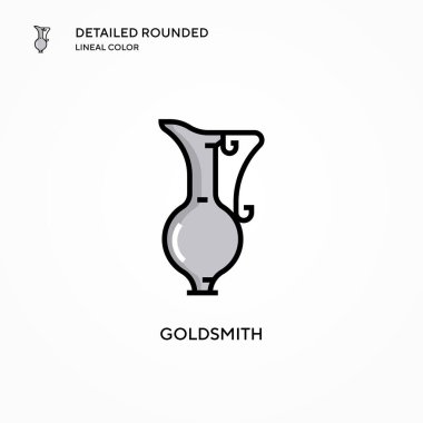 Goldsmith vektör simgesi. Modern vektör illüstrasyon kavramları. Düzenlemesi ve kişiselleştirmesi kolay.