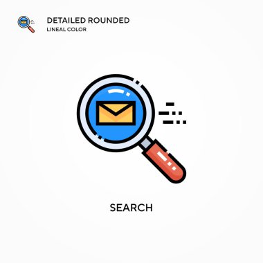 Arama vektör simgesi. Modern vektör illüstrasyon kavramları. Düzenlemesi ve kişiselleştirmesi kolay.