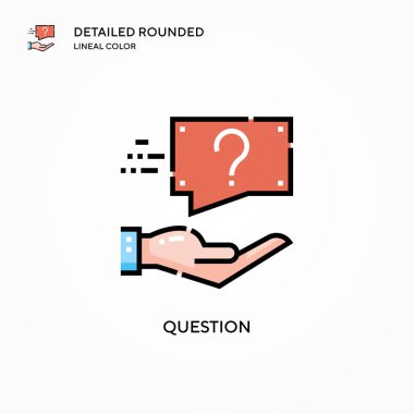 Soru vektör simgesi. Modern vektör illüstrasyon kavramları. Düzenlemesi ve kişiselleştirmesi kolay.