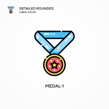 Madalya-1 vektör simgesi. Modern vektör illüstrasyon kavramları. Düzenlemesi ve kişiselleştirmesi kolay.