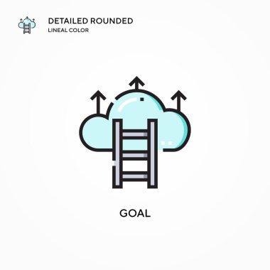 Hedef vektör simgesi. Modern vektör illüstrasyon kavramları. Düzenlemesi ve kişiselleştirmesi kolay.