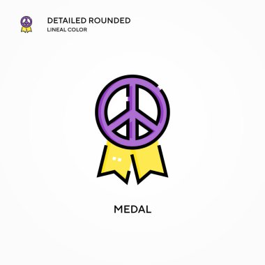 Madalya vektör simgesi. Modern vektör illüstrasyon kavramları. Düzenlemesi ve kişiselleştirmesi kolay.