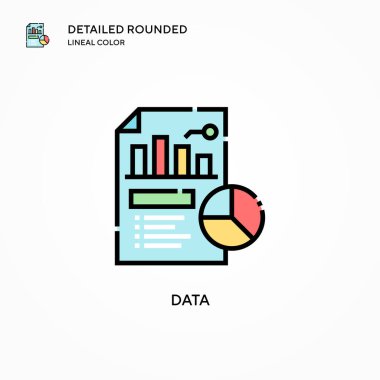 Veri vektör simgesi. Modern vektör illüstrasyon kavramları. Düzenlemesi ve kişiselleştirmesi kolay.