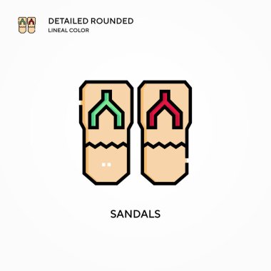 Sandals vektör simgesi. Modern vektör illüstrasyon kavramları. Düzenlemesi ve kişiselleştirmesi kolay.
