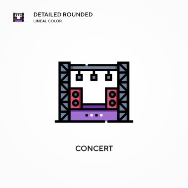 Konser vektör simgesi. Modern vektör illüstrasyon kavramları. Düzenlemesi ve kişiselleştirmesi kolay.