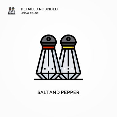 Tuz ve biber vektör ikonu. Modern vektör illüstrasyon kavramları. Düzenlemesi ve kişiselleştirmesi kolay.