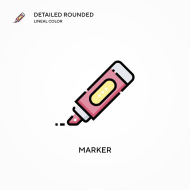 İşaretleyici vektör simgesi. Modern vektör illüstrasyon kavramları. Düzenlemesi ve kişiselleştirmesi kolay.