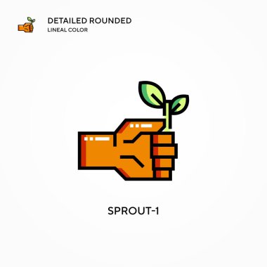 Filiz-1 vektör simgesi. Modern vektör illüstrasyon kavramları. Düzenlemesi ve kişiselleştirmesi kolay.