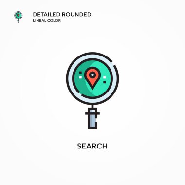 Arama vektör simgesi. Modern vektör illüstrasyon kavramları. Düzenlemesi ve kişiselleştirmesi kolay.