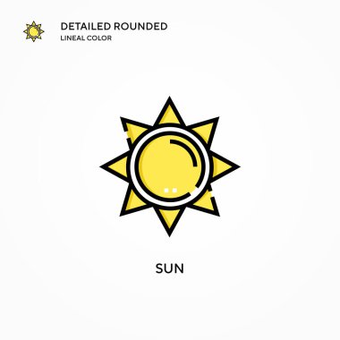 Güneş vektör simgesi. Modern vektör illüstrasyon kavramları. Düzenlemesi ve kişiselleştirmesi kolay.