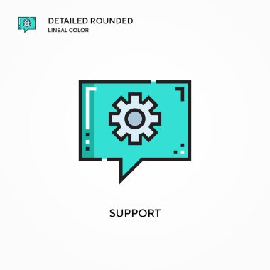 Vektör simgesini destekle. Modern vektör illüstrasyon kavramları. Düzenlemesi ve kişiselleştirmesi kolay.