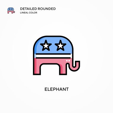 Fil vektör simgesi. Modern vektör illüstrasyon kavramları. Düzenlemesi ve kişiselleştirmesi kolay.