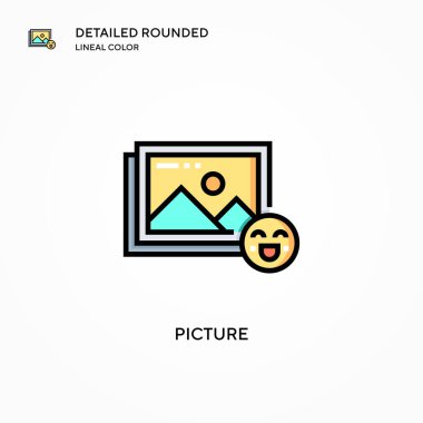 Resim vektör simgesi. Modern vektör illüstrasyon kavramları. Düzenlemesi ve kişiselleştirmesi kolay.