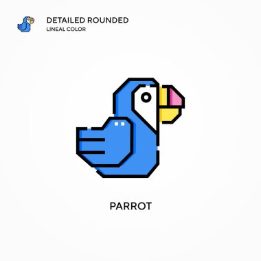 Papağan vektör simgesi. Modern vektör illüstrasyon kavramları. Düzenlemesi ve kişiselleştirmesi kolay.