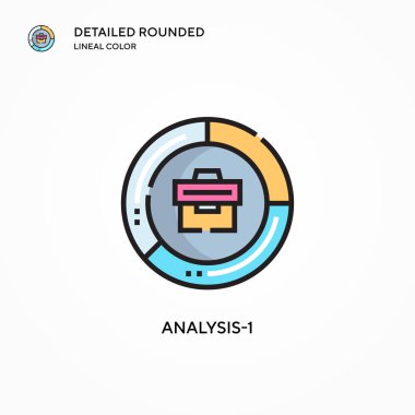Analiz-1 vektör simgesi. Modern vektör illüstrasyon kavramları. Düzenlemesi ve kişiselleştirmesi kolay.