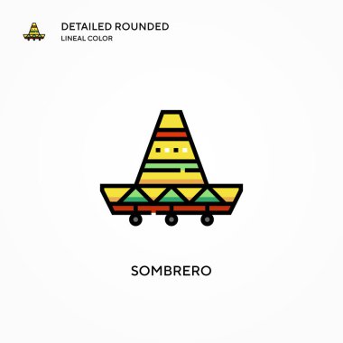 Sombrero vektör simgesi. Modern vektör illüstrasyon kavramları. Düzenlemesi ve kişiselleştirmesi kolay.