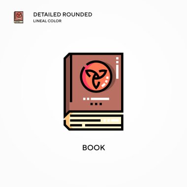 Kitap vektör simgesi. Modern vektör illüstrasyon kavramları. Düzenlemesi ve kişiselleştirmesi kolay.