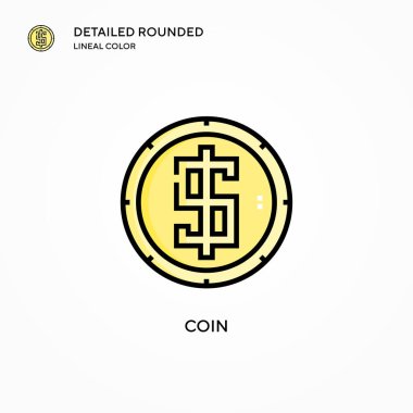 Sikke vektör simgesi. Modern vektör illüstrasyon kavramları. Düzenlemesi ve kişiselleştirmesi kolay.