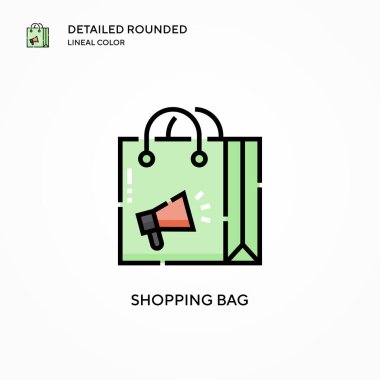 Alışveriş poşeti vektör simgesi. Modern vektör illüstrasyon kavramları. Düzenlemesi ve kişiselleştirmesi kolay.