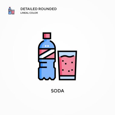 Soda vektör simgesi. Modern vektör illüstrasyon kavramları. Düzenlemesi ve kişiselleştirmesi kolay.