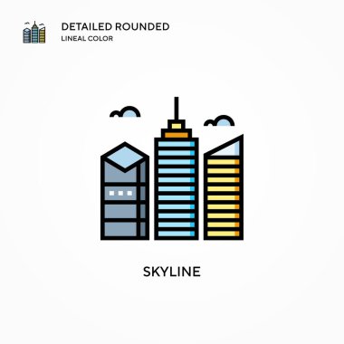 Skyline vektör simgesi. Modern vektör illüstrasyon kavramları. Düzenlemesi ve kişiselleştirmesi kolay.