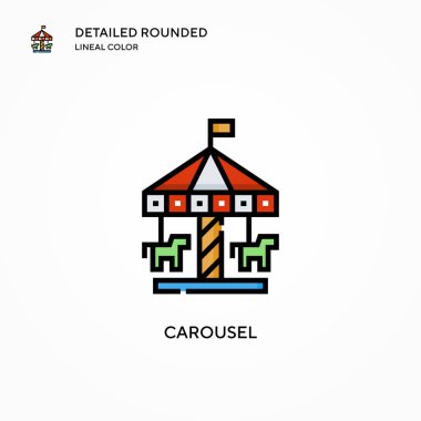 Atlıkarınca vektör simgesi. Modern vektör illüstrasyon kavramları. Düzenlemesi ve kişiselleştirmesi kolay.