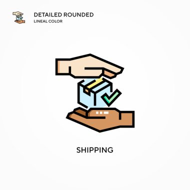 Nakliye vektör simgesi. Modern vektör illüstrasyon kavramları. Düzenlemesi ve kişiselleştirmesi kolay.